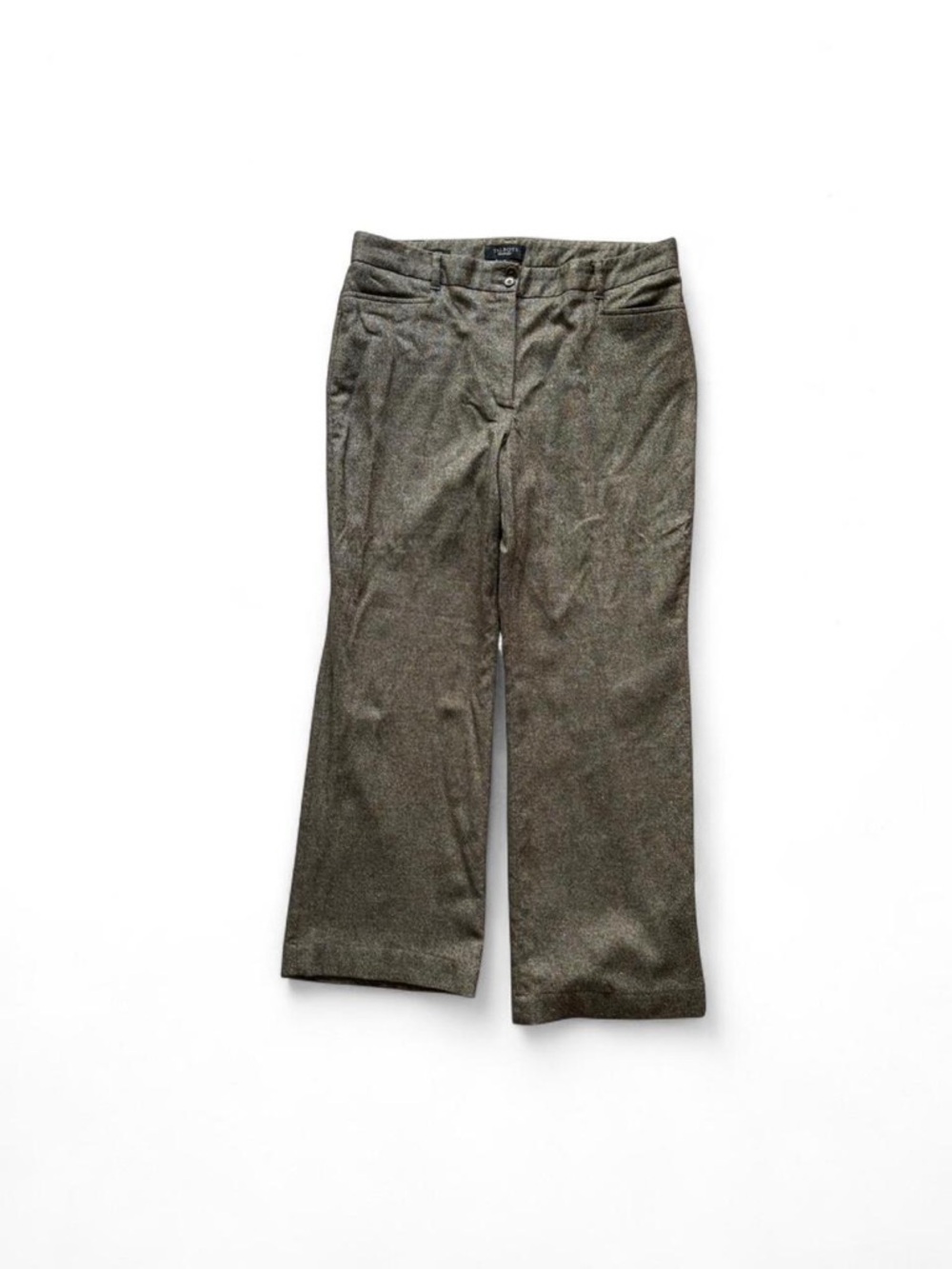Talbots Olive/ Brown Tweed Straight-Leg Pants